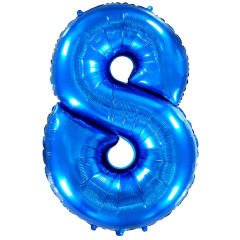 Ф Шар (40''/102 см) Цифра 8, Синий, 1 шт. в уп.