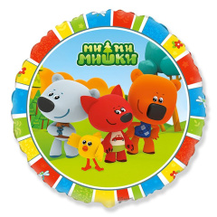 Шар (18"/46 см) Круг, Ми-Ми-Мишки, 1 шт. 