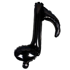 Шар с клапаном (16"/41 см) Мини-фигура, Нота, Черный, 1 шт.