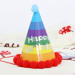 Колпак, Happy Birthday, Яркий, 1 шт.