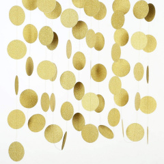 Гирлянда-подвеска Круг, Золото, с блестками, 200 см, 1 уп.