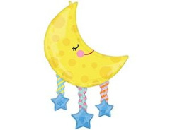 A Шар (38"/97 см) Фигура, Месяц и звезды, 1 шт. в уп.