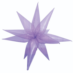 Шар 3D (26"/66 см) Звезда, Составная, Сиреневый, Кристалл, 1 шт. в уп.