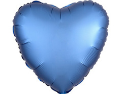 A Шар (18"/46 см) Сердце, Azure, Сатин, 1 шт.