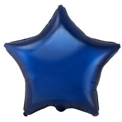 Шар (18''/46 см) Звезда, Темно-синий, 1 шт.